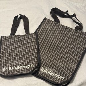 NEW Lululemon Holiday Reusable Tote Bags - Two - One Large, One Small